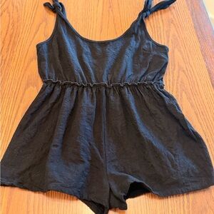 Altar'd State Black Tie-Shoulder Romper